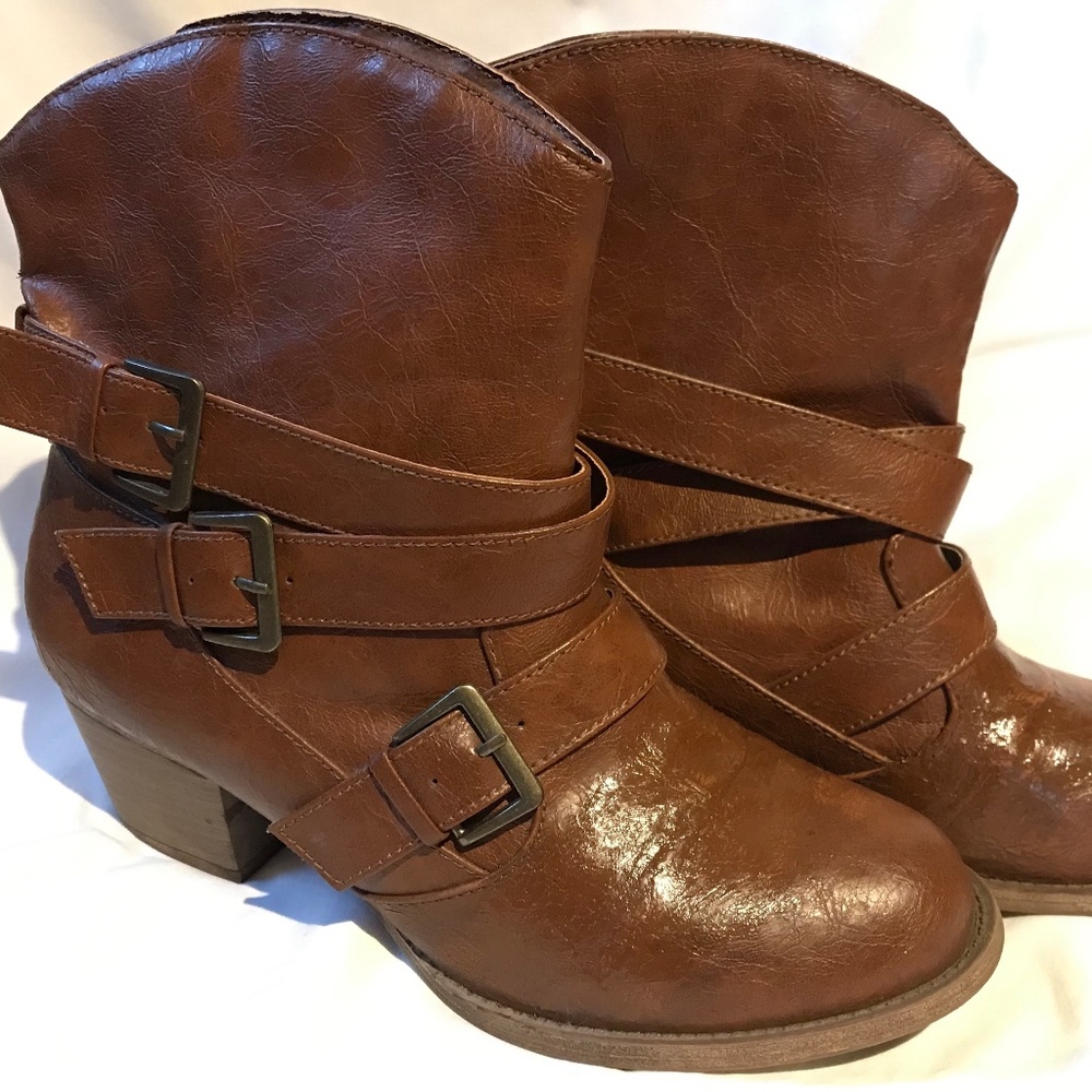 Brown Buckle Boots